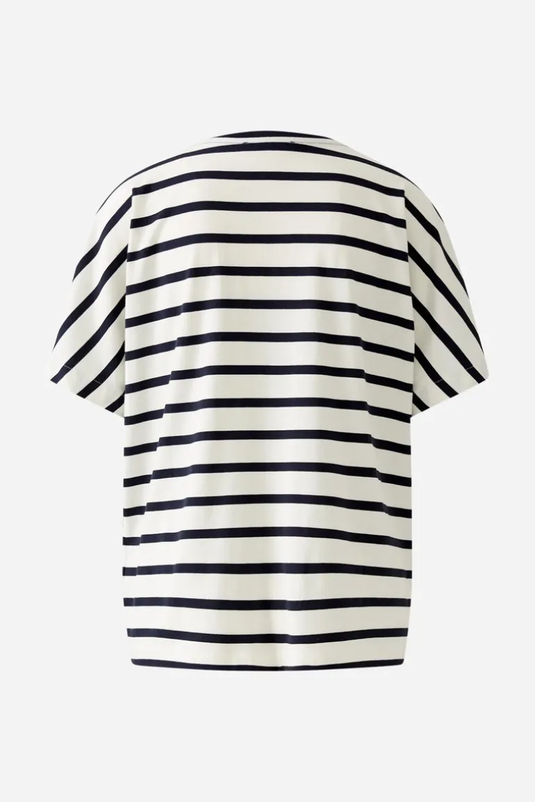 Oui Striped T-Shirt White/Navy