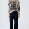 Oui Trousers Dark Navy