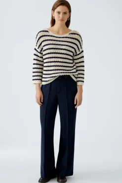 Oui Trousers Dark Navy