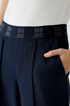 Oui Trousers Dark Navy