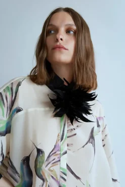 Psophia Blouse Ivory Print