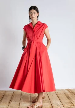 Psophia Red Shirt Dress