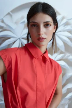 Psophia Red Shirt Dress