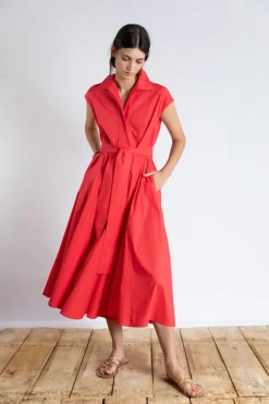 Psophia Red Shirt Dress