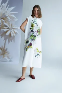Psophia White Floral Print Dress