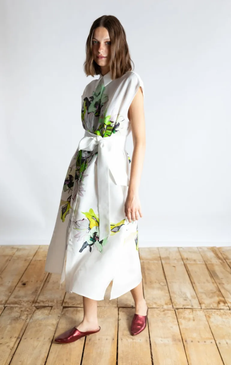 Psophia White Floral Print Dress
