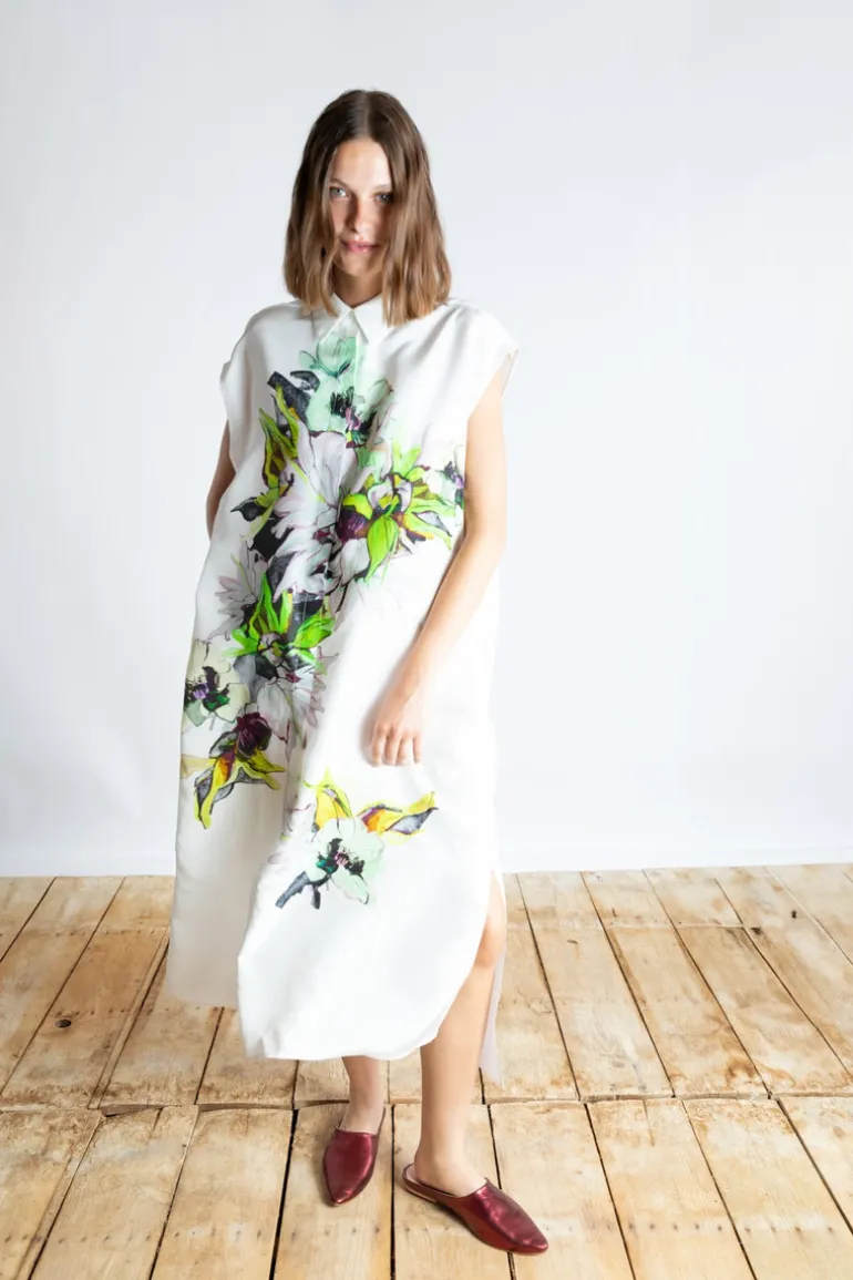 Psophia White Floral Print Dress