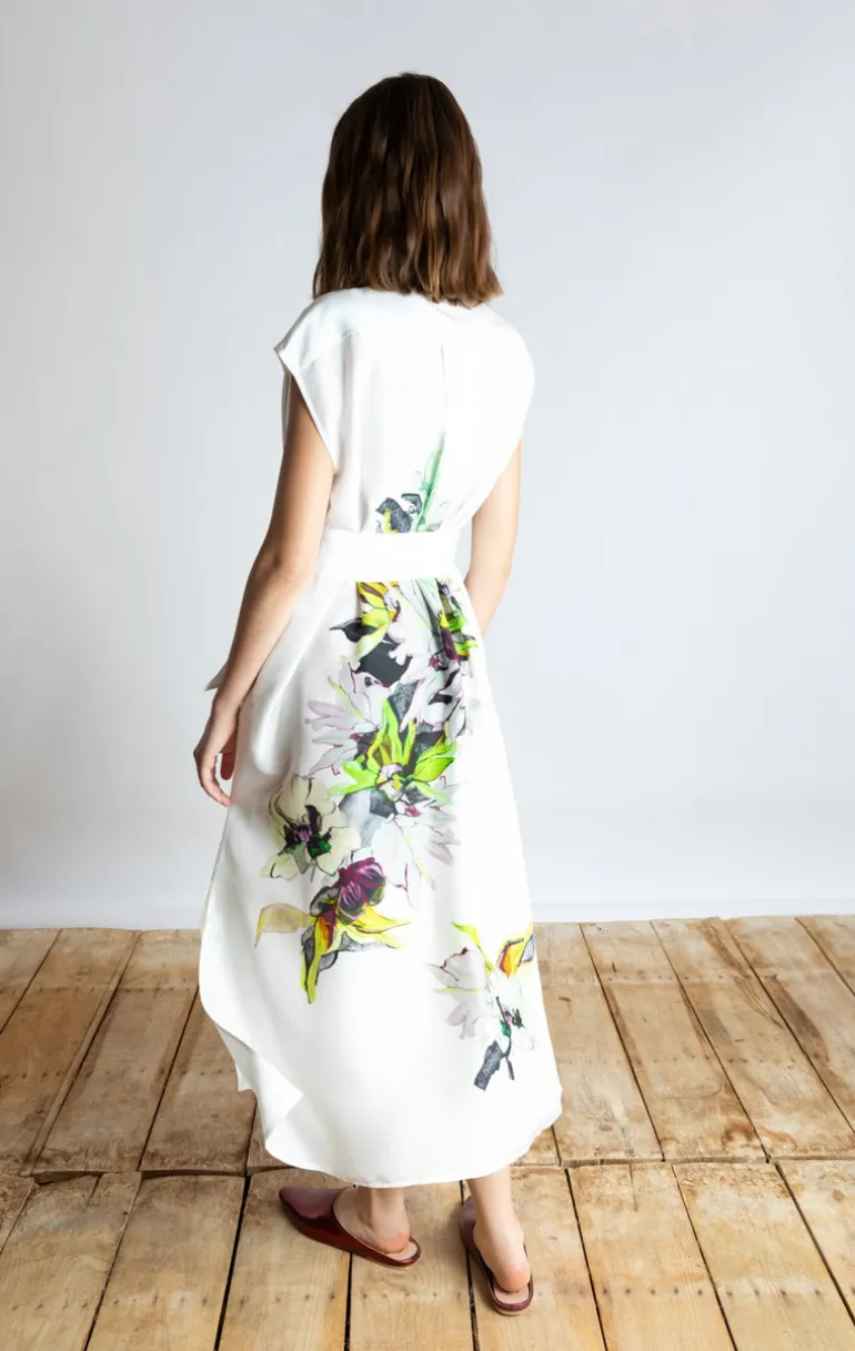 Psophia White Floral Print Dress