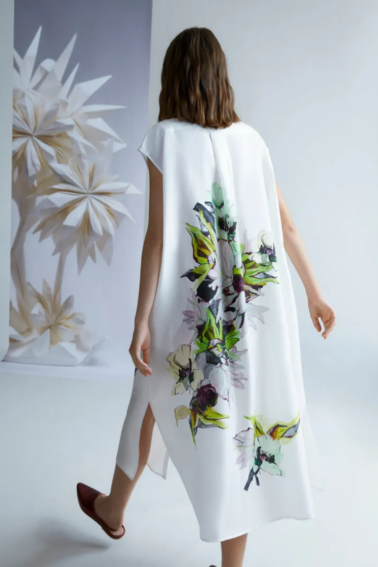 Psophia White Floral Print Dress