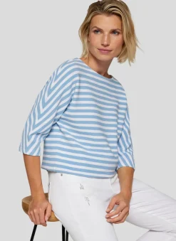 Rabe Knit Striped T-Shirt Pastel Blue