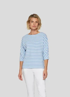 Rabe Knit Striped T-Shirt Pastel Blue