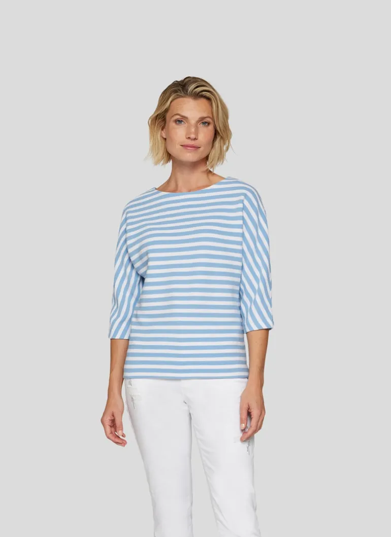 Rabe Knit Striped T-Shirt Pastel Blue
