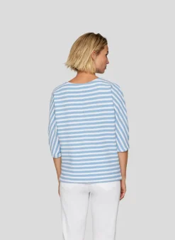 Rabe Knit Striped T-Shirt Pastel Blue