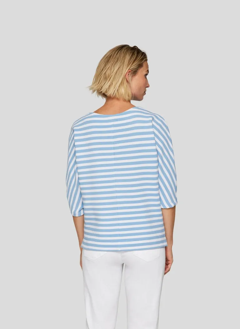 Rabe Knit Striped T-Shirt Pastel Blue