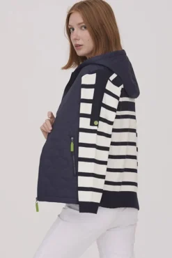 Scorzzo Quilted Jersey Jacket Navy/White