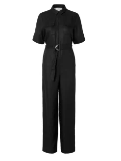 Selected Femme Allesandra Zip Jumpsuit Black
