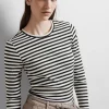 Selected Femme Anna Long Sleeve Crew Neck Tee Black/White