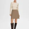 Selected Femme Anna Long Sleeve Crew Tee Oatmeal/Beige