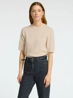 Selected Femme Cille Knit Top Birch Melange