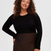 Selected Femme Dianna Long Sleeve Tee Black