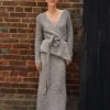 Selected Femme Gabella Knit Wrapped Cardigan Steel Grey