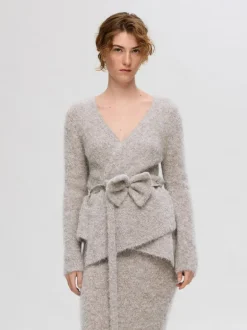 Selected Femme Gabella Knit Wrapped Cardigan Steel Grey