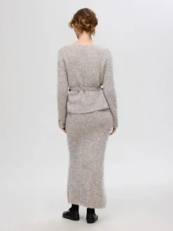 Selected Femme Gabella Knit Wrapped Cardigan Steel Grey