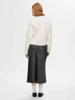 Selected Femme Lena High Waist Midi Skirt Volcanic Ash