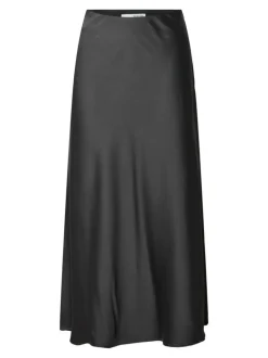 Selected Femme Lena High Waist Midi Skirt Volcanic Ash