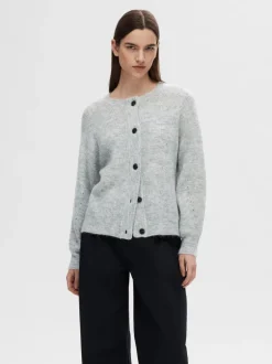 Selected Femme Lulu Knit Cardi Snow White