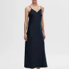 Selected Femme Satin Maxi Dress Dark Sapphire
