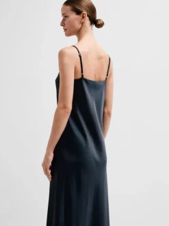 Selected Femme Satin Maxi Dress Dark Sapphire