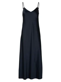 Selected Femme Satin Maxi Dress Dark Sapphire