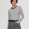 Selected Femme Striped Long Sleeve Tee Black/White