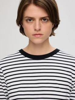 Selected Femme Striped Long Sleeve Tee Black/White