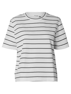 Selected Femme Striped Tee White/Black