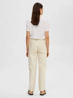 Selected Femme V-Neck Tee Bright White