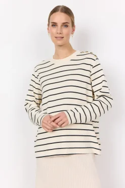 Soya Concept Barni 26 Striped Sweatshirt Cream