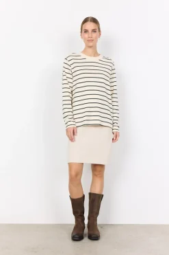 Soya Concept Barni 26 Striped Sweatshirt Cream
