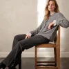 Soya Concept Iva 2 Pinstripe Trousers Dark Grey Melange