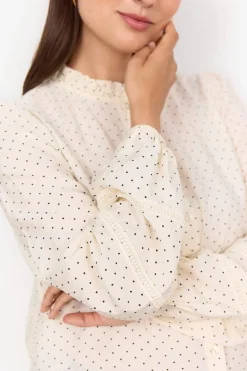 Soya Concept Orit 2 Shirt Polka Dot Print Cream