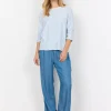 Soya Concept Pisa 2 Striped Long Sleeve Tee Light Blue