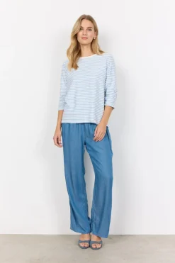 Soya Concept Pisa 2 Striped Long Sleeve Tee Light Blue