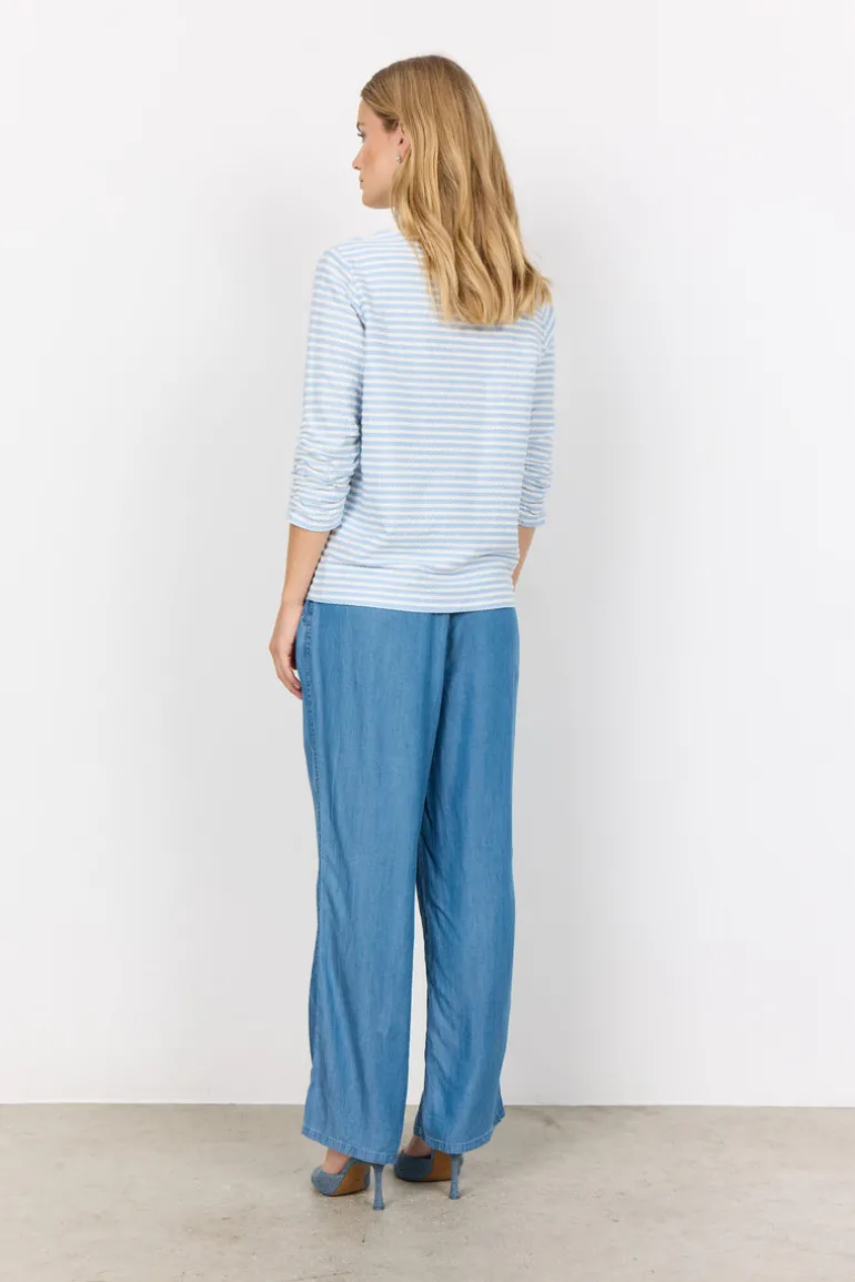 Soya Concept Pisa 2 Striped Long Sleeve Tee Light Blue