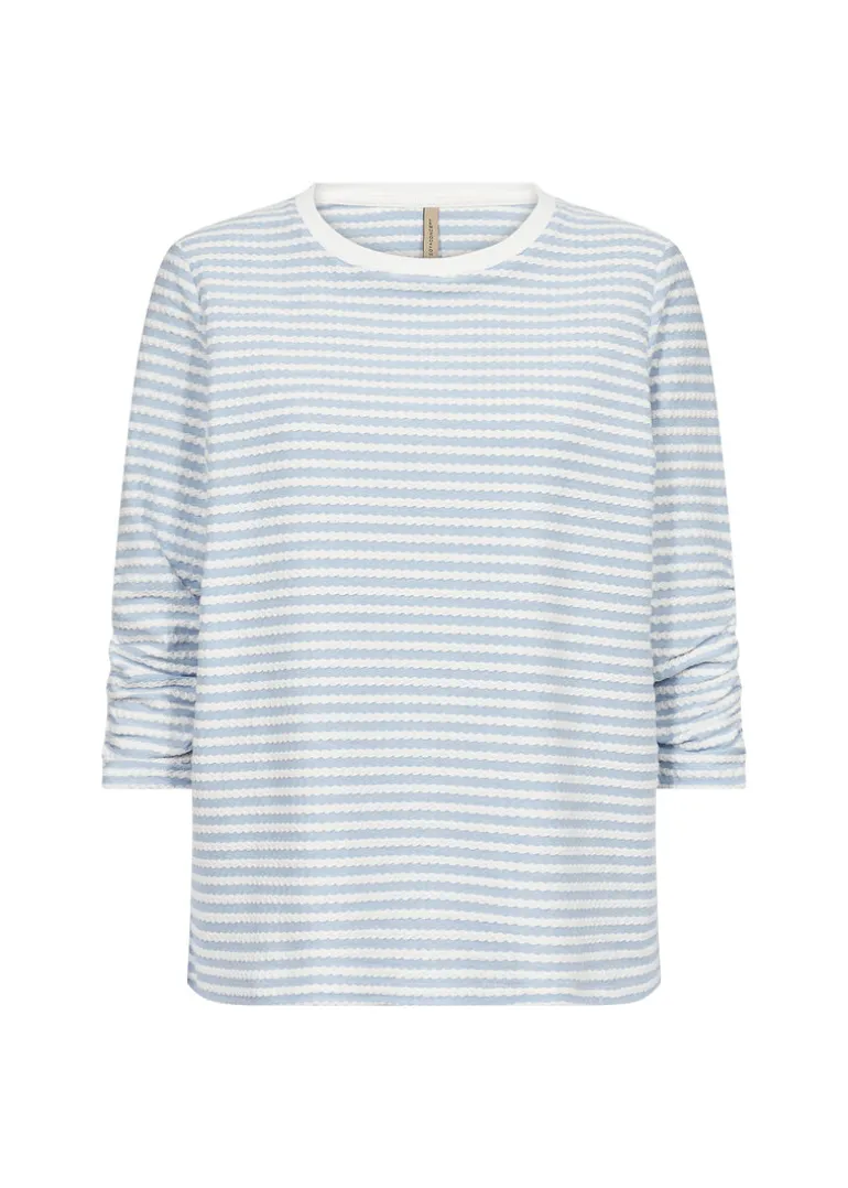 Soya Concept Pisa 2 Striped Long Sleeve Tee Light Blue