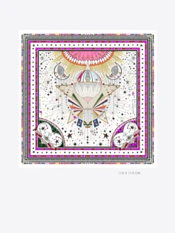 Vilagallo Hot Air Balloon Print Silk Scarf