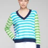 Vilagallo Knit Striped V-Neck Jumper