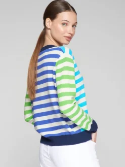 Vilagallo Knit Striped V-Neck Jumper
