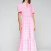 Vilagallo Leila Dress Ikat Pink Print