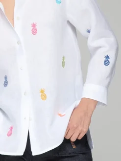 Vilagallo Poline Shirt With Embroidered Pineapples